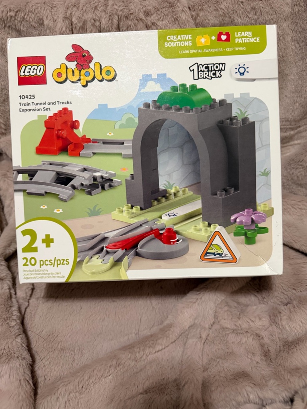 Lego DUPLO Tunnel & Track Set - Gray, Green, Red, Purple